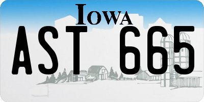 IA license plate AST665