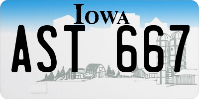 IA license plate AST667