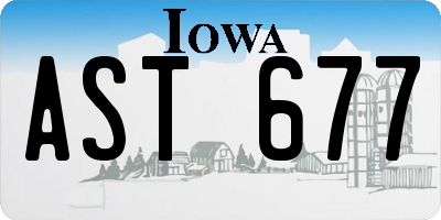 IA license plate AST677