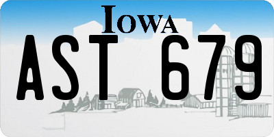 IA license plate AST679