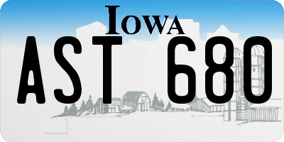 IA license plate AST680