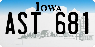 IA license plate AST681