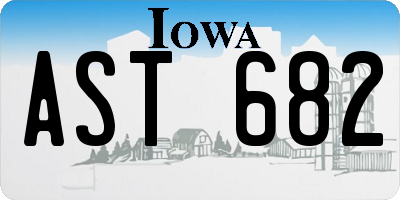 IA license plate AST682
