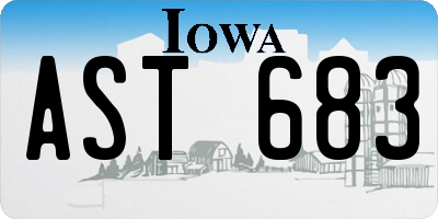 IA license plate AST683