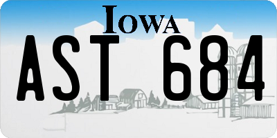 IA license plate AST684