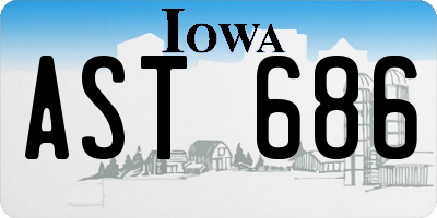 IA license plate AST686