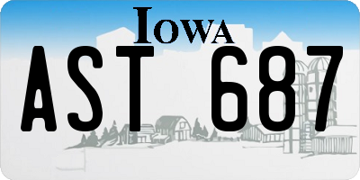 IA license plate AST687