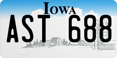 IA license plate AST688