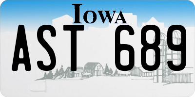 IA license plate AST689