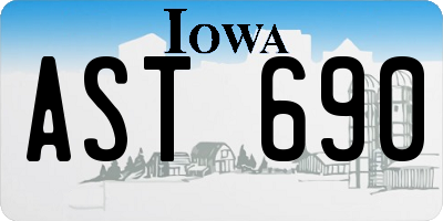 IA license plate AST690