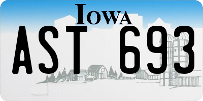 IA license plate AST693