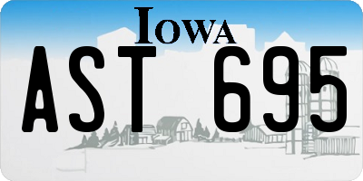IA license plate AST695