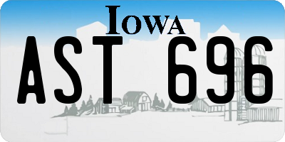 IA license plate AST696
