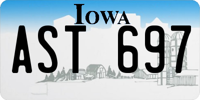IA license plate AST697
