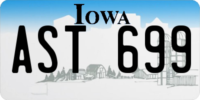 IA license plate AST699