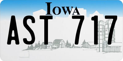 IA license plate AST717