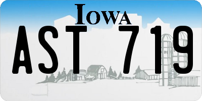 IA license plate AST719