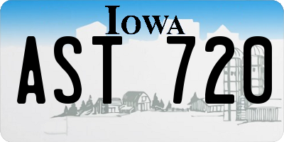 IA license plate AST720