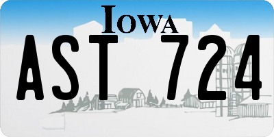 IA license plate AST724