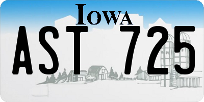 IA license plate AST725