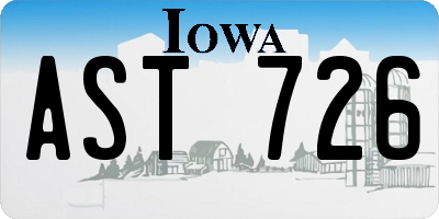 IA license plate AST726