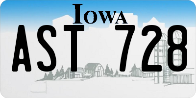 IA license plate AST728