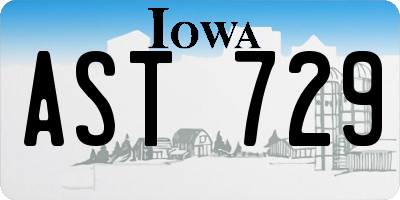 IA license plate AST729