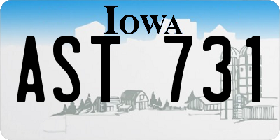 IA license plate AST731