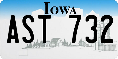 IA license plate AST732