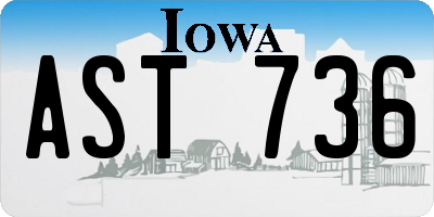 IA license plate AST736