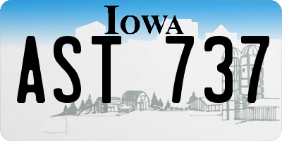 IA license plate AST737