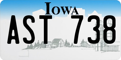 IA license plate AST738
