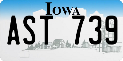IA license plate AST739