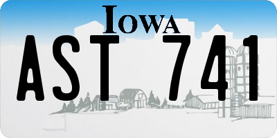 IA license plate AST741