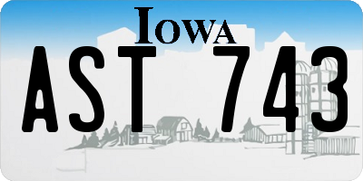 IA license plate AST743