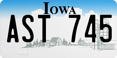 IA license plate AST745