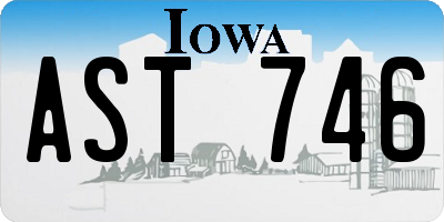 IA license plate AST746