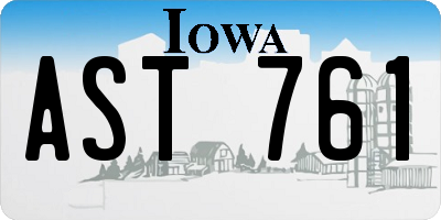IA license plate AST761