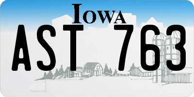 IA license plate AST763
