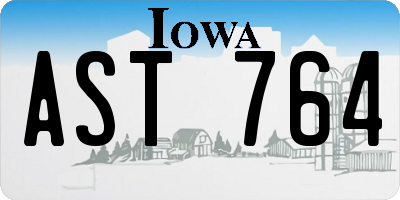 IA license plate AST764