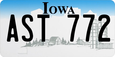IA license plate AST772