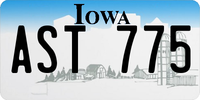 IA license plate AST775