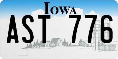 IA license plate AST776