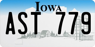 IA license plate AST779