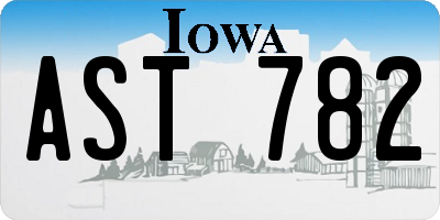 IA license plate AST782