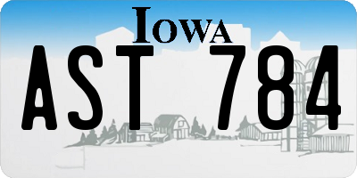 IA license plate AST784