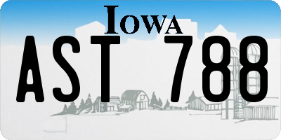 IA license plate AST788