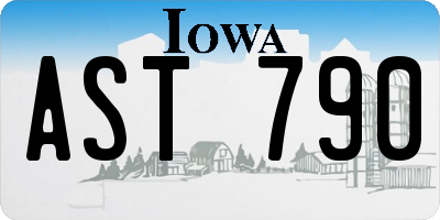 IA license plate AST790