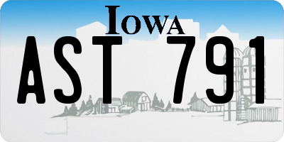 IA license plate AST791
