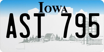 IA license plate AST795